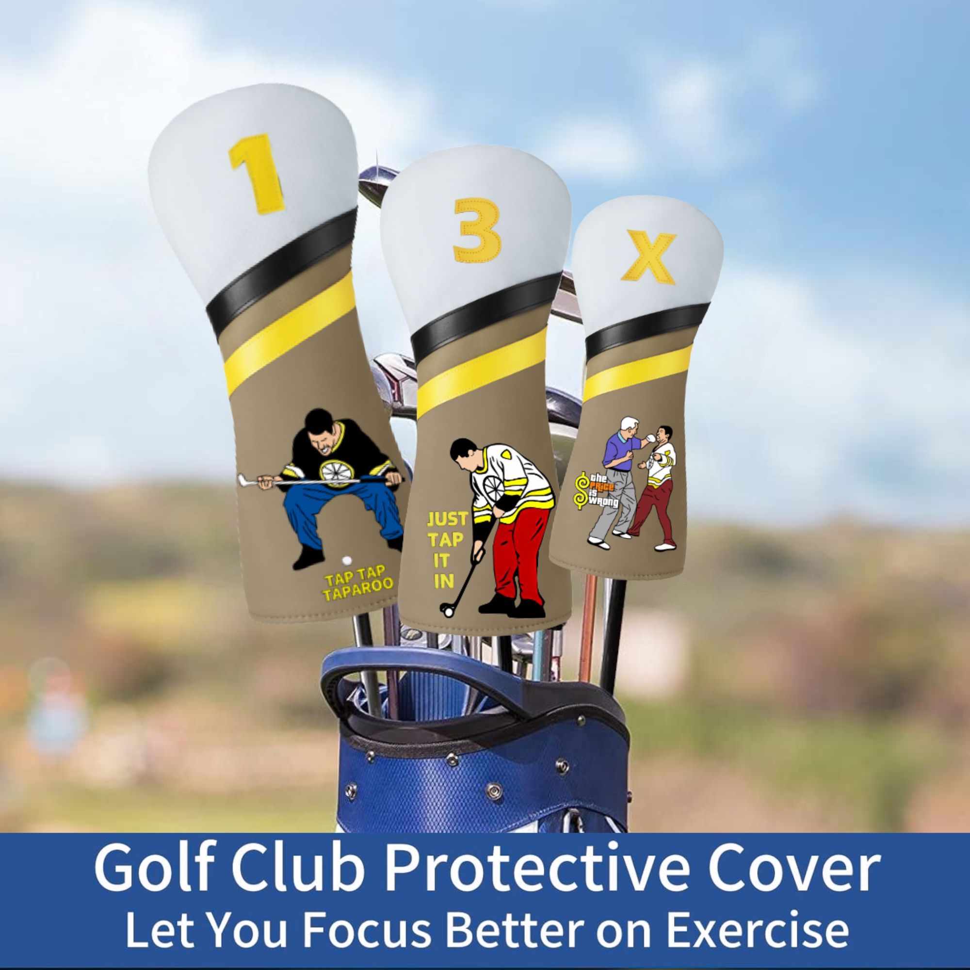 Sarung Tongkat Golf Lucu Happy - Putter Mallet Blade ulasan dan harga